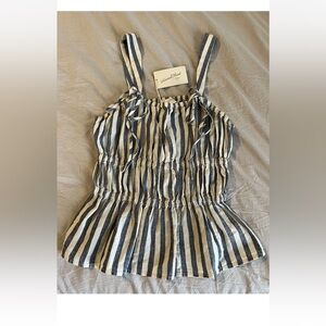 Universal Thread Navy and White Striped Top